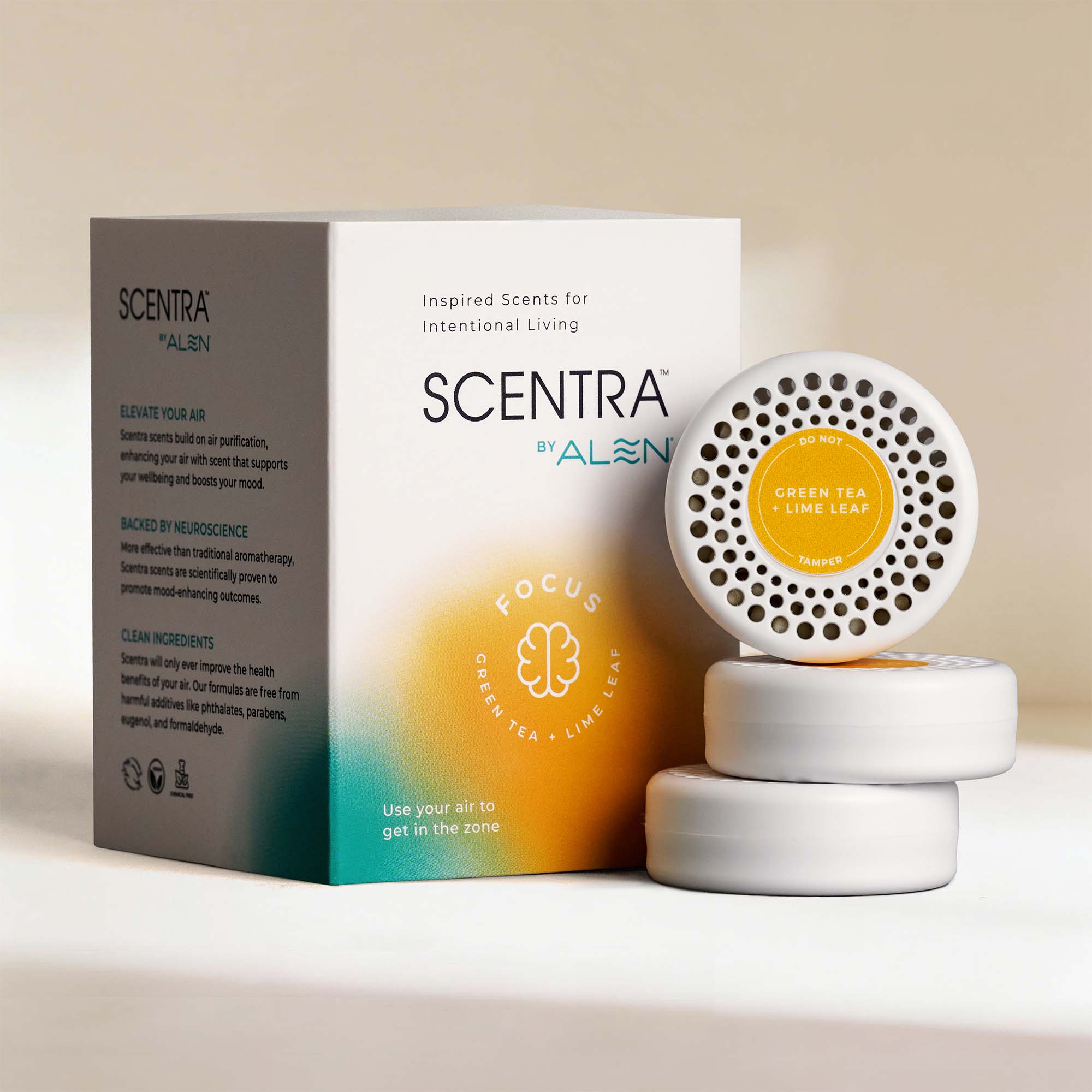 Scentra by Alen 3 scent cartridges and a package